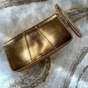 Metallic Copper wristlet wallet